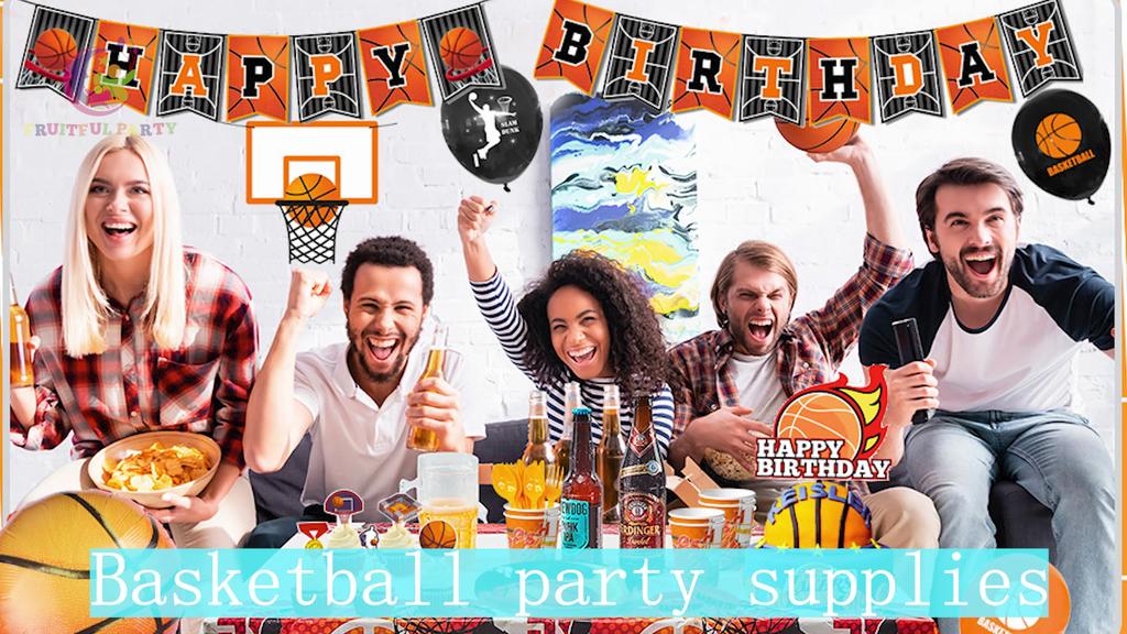 Basketball Birthday Decorations,Basketball Party Supplies&Decorations-Basketball Balloons Banner Ect for Kids And Adult Basketball Theme Party
