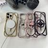 Luxury Plating Hollow Out Star Wireless Charging Magnetic For Magsafe Case For iPhone 16 15 14 Plus 13 12 11 Pro Max Slim Cover