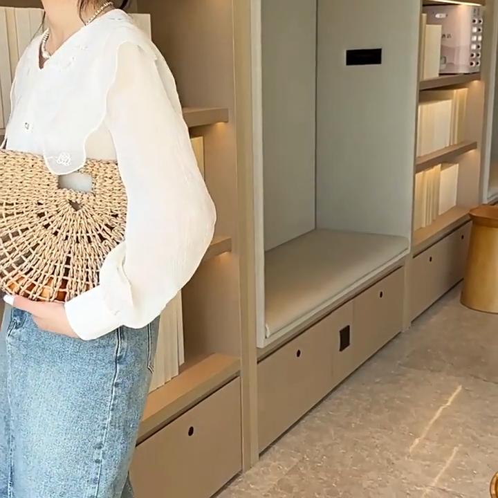 Yogodlns Bohemian Large Capacity Beach Bag Women's Straw Bag Stylish Handbag Natural Grass Hand Woven Designer Female Basket Shoulder Bag
