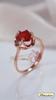 Kinel rojo cúbico elegante anillos de oro rosa joyería de boda para mujer