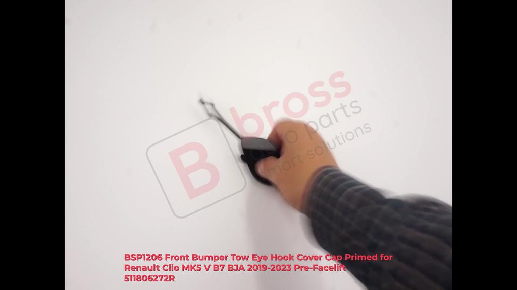 BSP1206 Front Bumper Tow Eye Hook Cover Cap Primed for Renault Clio MK5 V B7 BJA 2019-2023 Pre-Facelift 511806272R