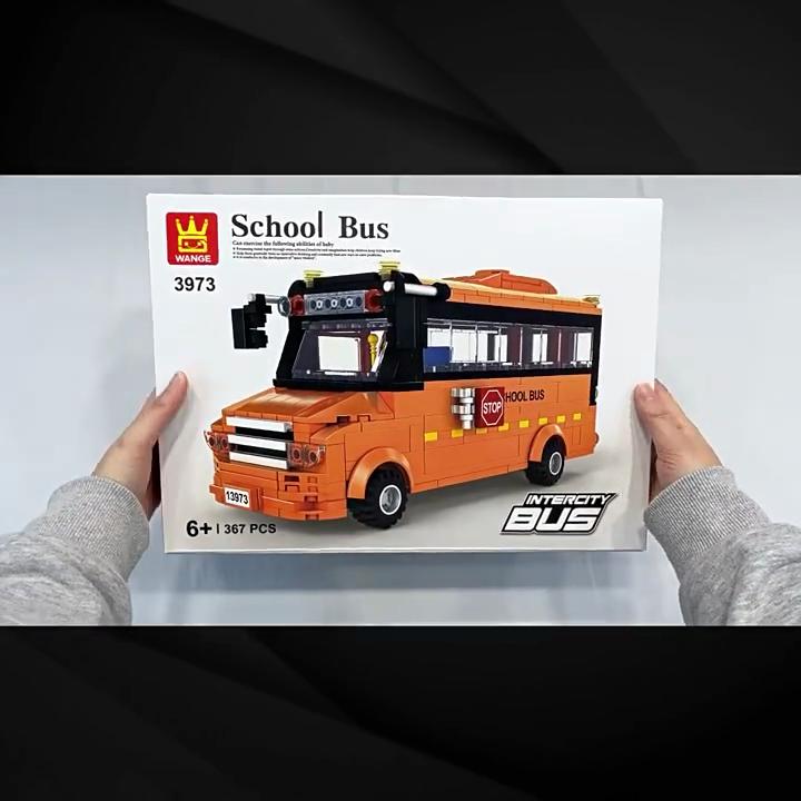 Wange Vehicles School Bus Car Speed Champions Building Block City Technique Model Car Toy Children's Gift No.3973