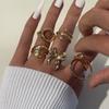 Fashion Creative Bow, Moon Geometry, Heavy Metal Ring, Personalized Irregular Six Piece Ring Set, Women's Jewelry Set