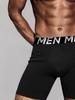 Lenjerie intimă pentru bărbați, de culoare solidă, simplă, la modă și casual, cu talie elastică și pantaloni cu croială dreaptă