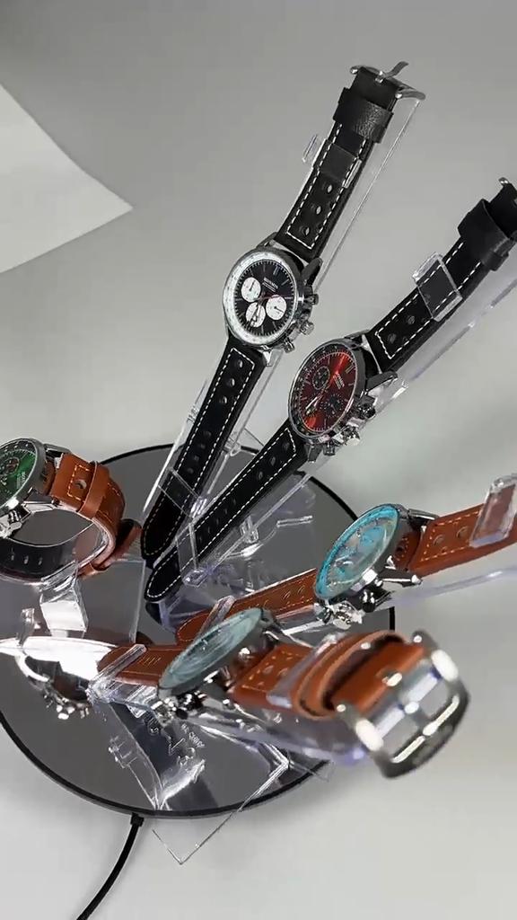 Multifunction Sport Watch Men Luxury Chronograph Calendar Clock Man Leather Waterproof Luminous Wristwatches
