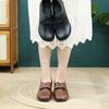 Johnature Retro Women's Heels Shoes Casual Genuine Leather Commuter Versatile Women's Slip-on Shoes