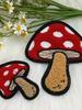1 Pair Sew On Towel Mushroom Embroidery Patches For Clothing Applique Repair DIY Decoration