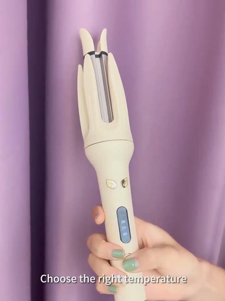 Automatic Hair Curler 28mm, 4 Temperature Settings, Rotating Curling Iron for Long Hair, Anti-Scald, with No Battery Required for Wet/Dry Use