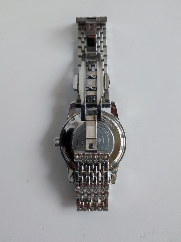 Cinturino Orologio Acciaio 22mm QUARKZMAN | Fibbia Farfalla Doppio Pulsante | Tono Oro Per Uomo E Donna