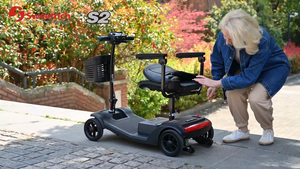 Electric Scooters Sweetrich S2 250W Motor Top Speed 6Km/h Suitable For Seniors/Disabled People 24V 12AH Max Range 15Km Load 136Kg