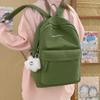 Middle School Student Schoolbag Women's Solid Color Letter Printed Backpack College Style Large Capacity Backpack