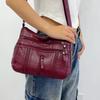 Women's Bag Soft Leather Crossbody Bag Middle-aged Mother Bag Shoulder Bag