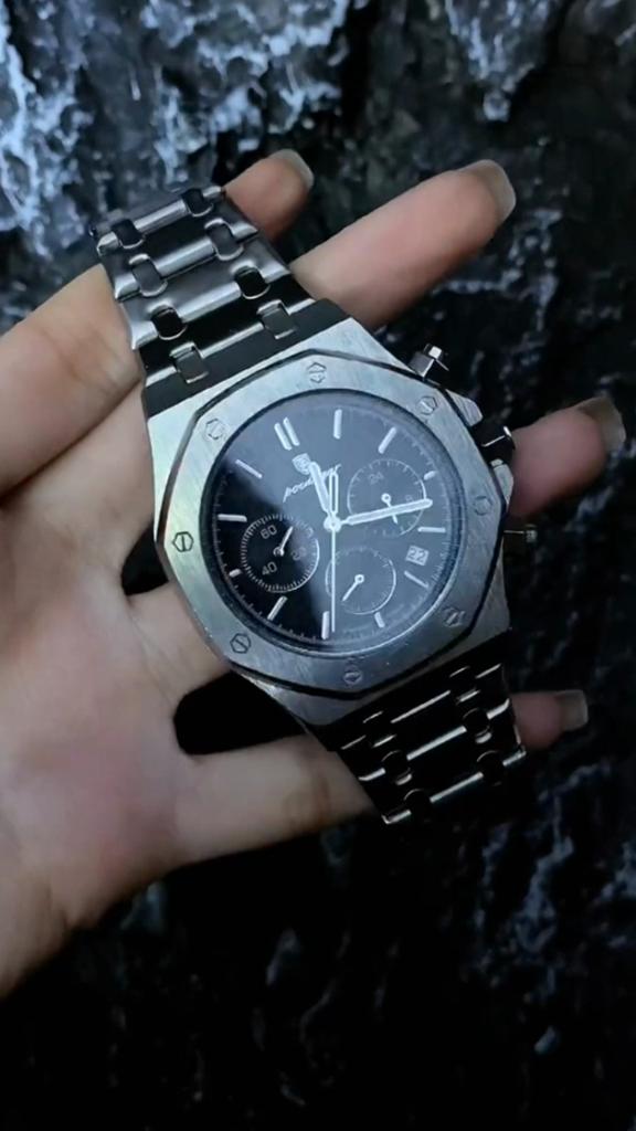 POEDAGAR Luxury Men's Watches Stainless Steel Date Chronograph Male Watch Waterproof Luminous Military Quartz Wristwatch