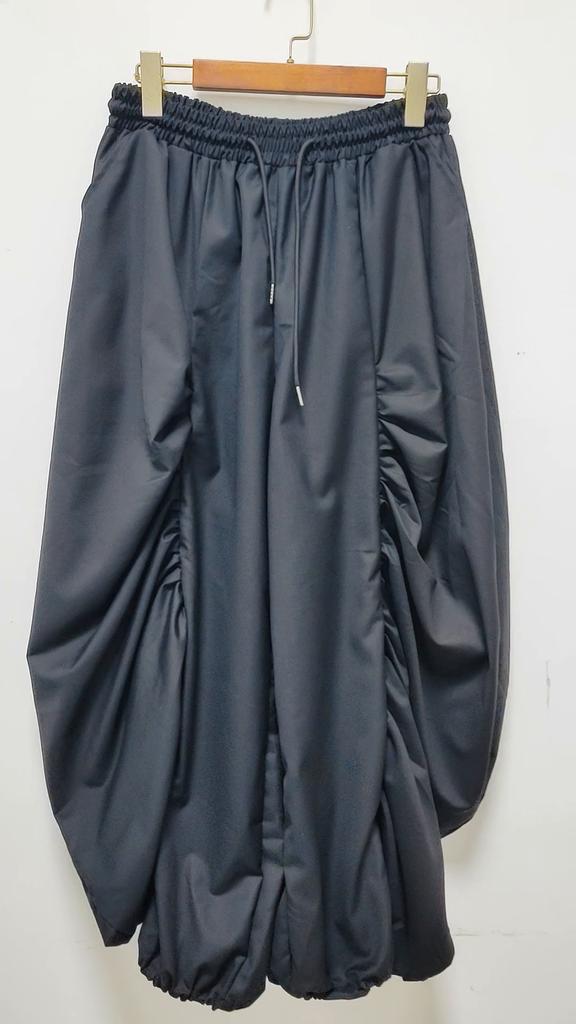 Xitao Folds Wide Leg Pants Black Personality Nepravidelné dámské kalhoty DMJ3090