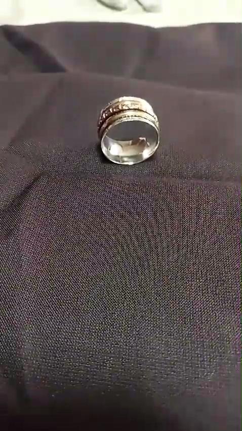 Unisex Ring, Heart Ring, Statement Jewelry, Worry  Ring, Silver Spinner,Calming Ring