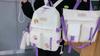 Backpack Female College Student Backpack 5-piece Set Contrast Color Canvas Campus Junior High School Student School Bag