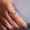WOSTU 925 Sterling Silver Exquisite Zircon Hollow Four-leaf Clover Open Ring for Women Fine Jewelry Gift