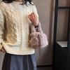 Bolso de piel suave y cálido de invierno para mujer, bandolera de felpa de diseñador, de pequeña capacidad, tipo mensajero, de lujo, monedero.