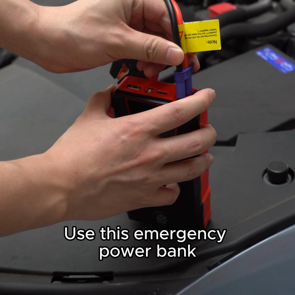 EAFC Car Jump Starter Portable Multi-Function Car Jump Starter, 12V Auto Portable Car Battery Starter Emergency Booster With The Toolbox