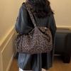 Yogodlns Leopard Print Canvas Shoulder Bag Fashion Large Capacity Tote Bag Woman Handbag for Daily Commute High Quality Bag