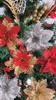 1/3/5PCS Christmas Flowers Glitter Artificial Poinsettia Floral Xmas Tree Ornaments DIY Garlands Home Wedding Party Decor