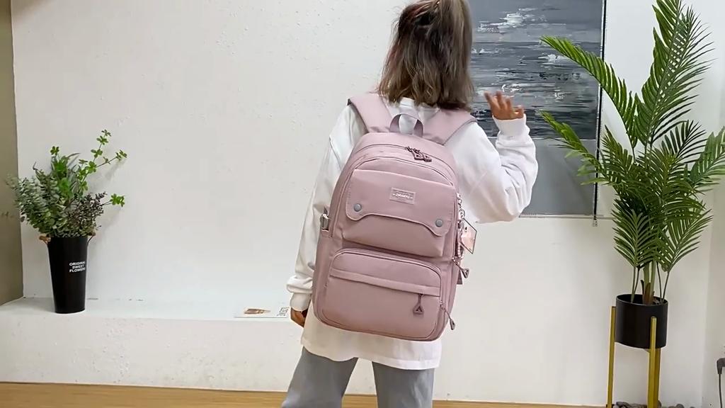 Girls School Backpack Nylon Large Capacity Waterproof Lightweight Bookbag for Teen Students Ergonomic Anti Theft Youth Travel Bag