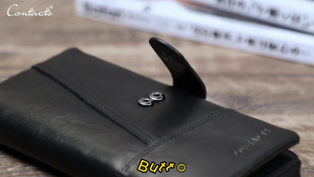 Portofel pentru bărbați din piele naturală CONTACT'S, lung, tip clutch, suport pentru carduri, portmoneu, buzunar pentru monede, portofele