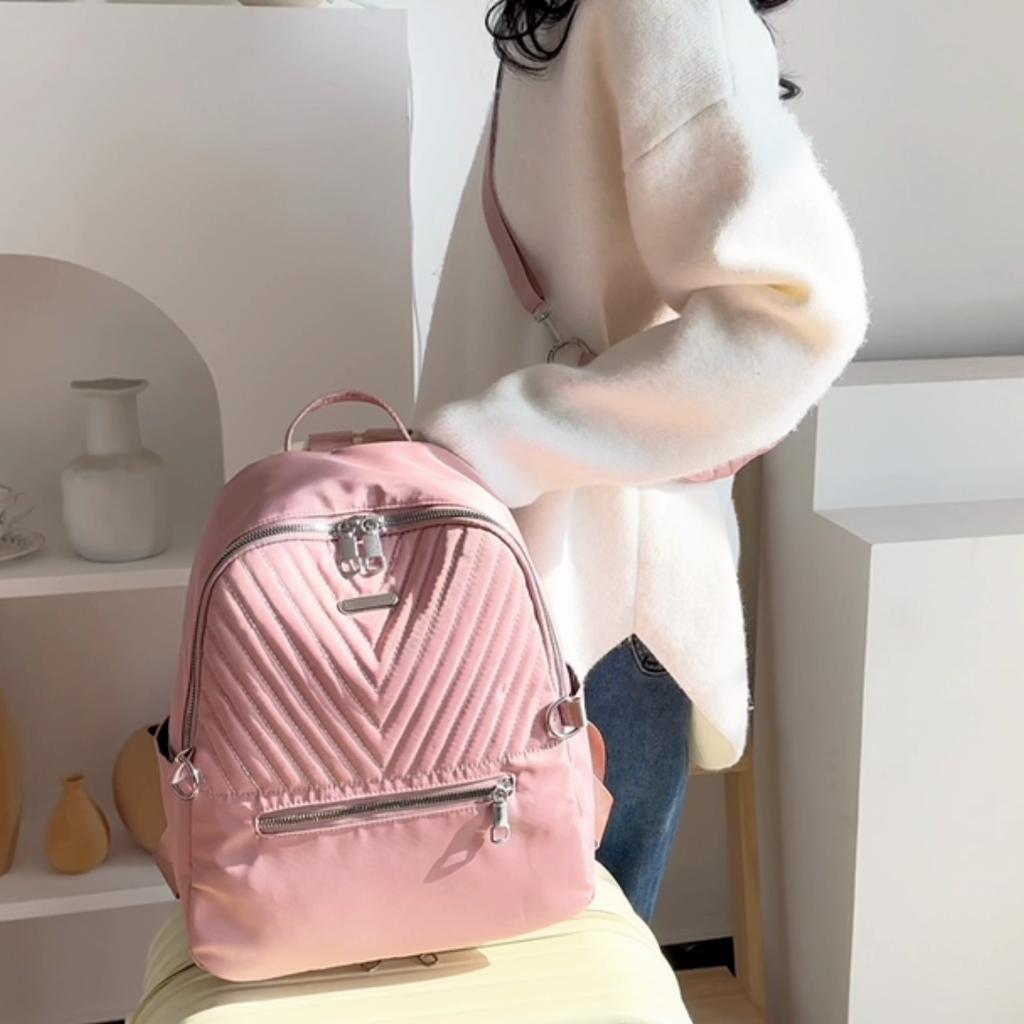 Student Solid Color Backpack Short-Distance Travel Bag Women's Bag