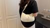French Small Designer Pu Handbag With Top Zipper For Daily Casual Wear