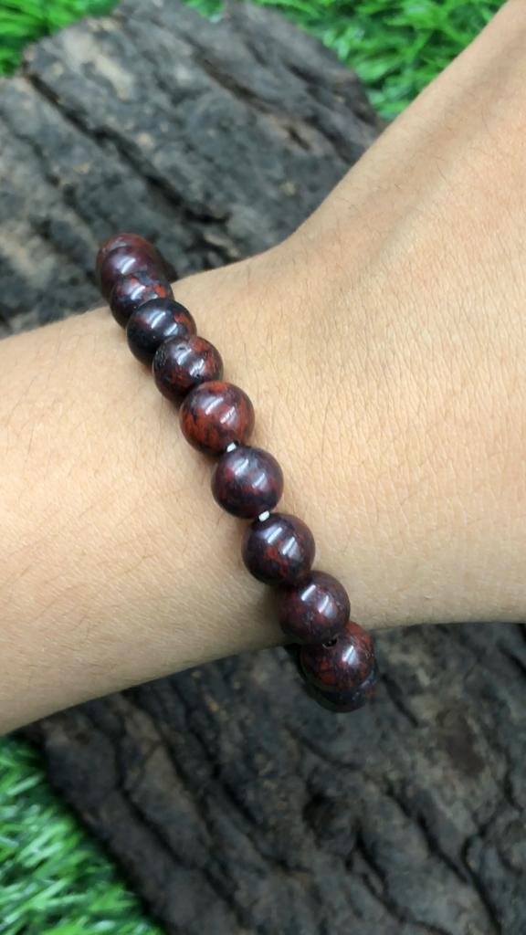 8mm Natural Iron Tiger Eye Gemstone Beads Handcrafted Stretch Bracelet 7.5" Gift For Special Occasion RBB-54