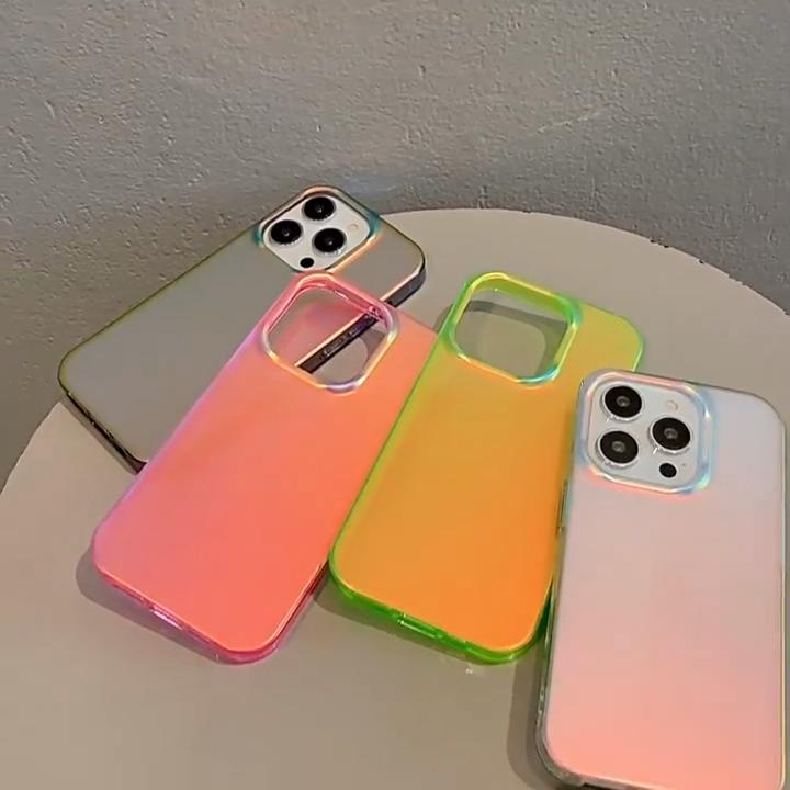 Luxusní barevné laserové matné čiré silikonové měkké pouzdro pro iPhone 15 14 13 12 Pro Max Transparentní nárazuvzdorný ochranný zadní kryt