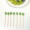Yousheng 100 Pcs Food Picks Disposable Bamboo No Harm Cactus Shape Salad Sticks for Banquet