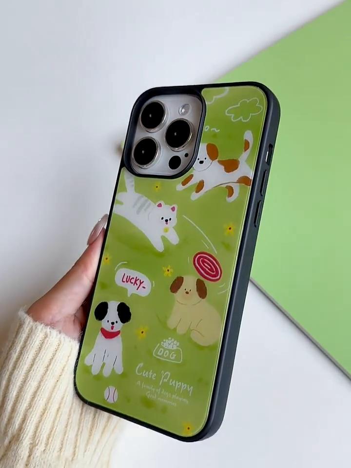 iPhone 16 15 14 Case Frosted Black Edge Compatible and Fits 13/12promax  Animal Park