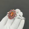 Natural Red Coral Gemstone Handmade Cuff Bangle 925 Sterling Silver Cuff Bangle, Turquoise Flower Shape Bracelet For Wife, Unisex Bangle, Love Gift