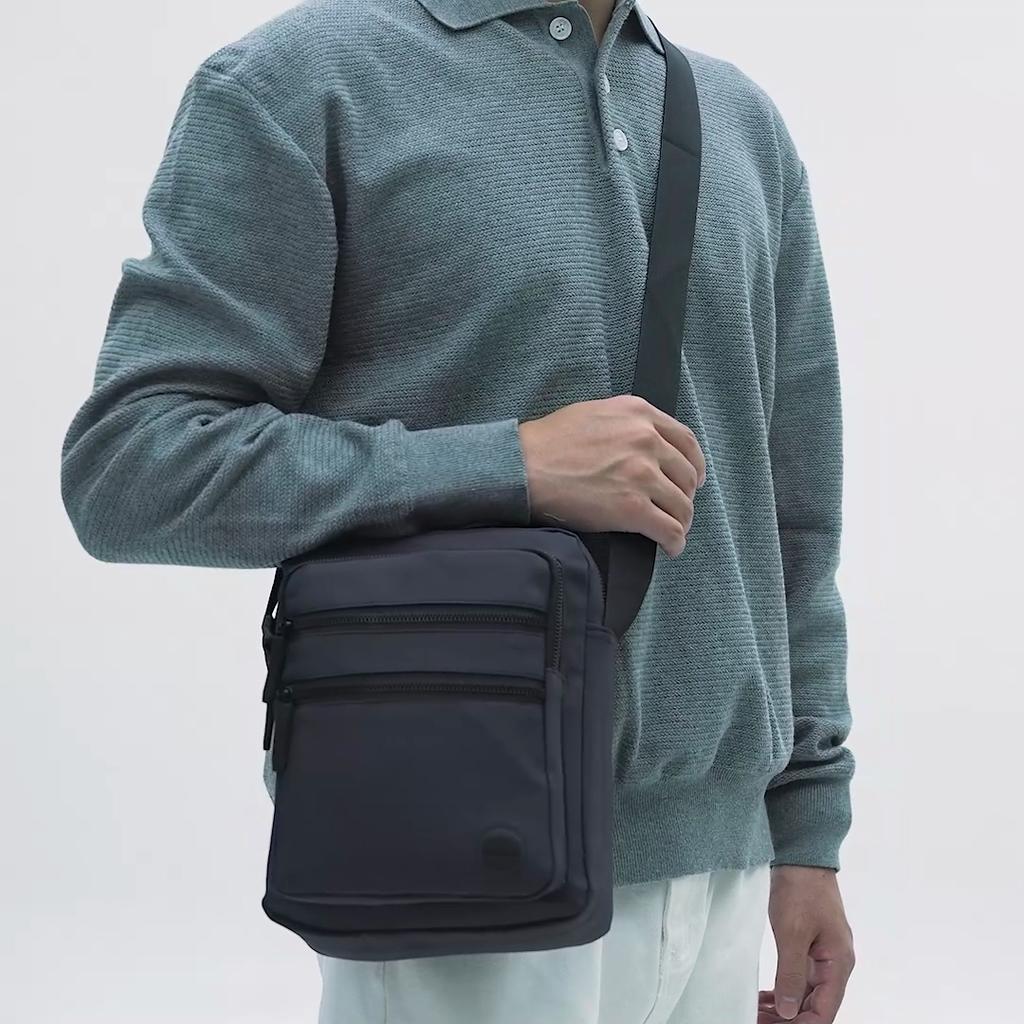 Men Oxford Crossbody Bag Multi Pocket Casual Shoulder Handbag for Travel Work
