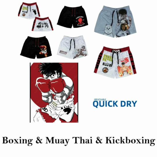 Pantaloncini Ippo Pugilato Muay Thai Kickboxing Allenamento Cartone Animato Giapponese Anime Animazione Stampa 3D Palestra Sport Allenamento Fitness Cosplay Unisex Uomini Donne