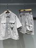 Moda Estiva Set di Pantaloncini Uomo Abbigliamento Vintage Traspirante Giacca Sottile a Maniche Corte Set da Uomo 2 Pezzi