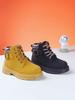 WARRIOR Classmate British Style Short Boots Spring and Autumn New Boys Yellow Leather Boots Girls Outdoor Big Yellow Boots