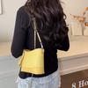 2025 Summer New Weaving Crossbody Bag Fashionable And Casual Small Bucket Bag Women'S Shoulder Bag
