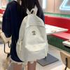 Student School Bag Women's Large Capacity Backpack Solid Color Backpack