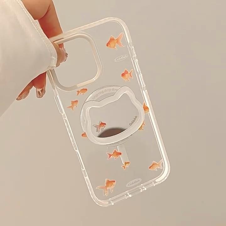 Mirror Goldfish Magnetic Bracket Phone Case