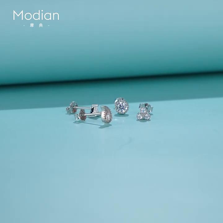 8 Styles Single S925 Sterling Silver Mini Earrings Female Simple Silver Jewelry