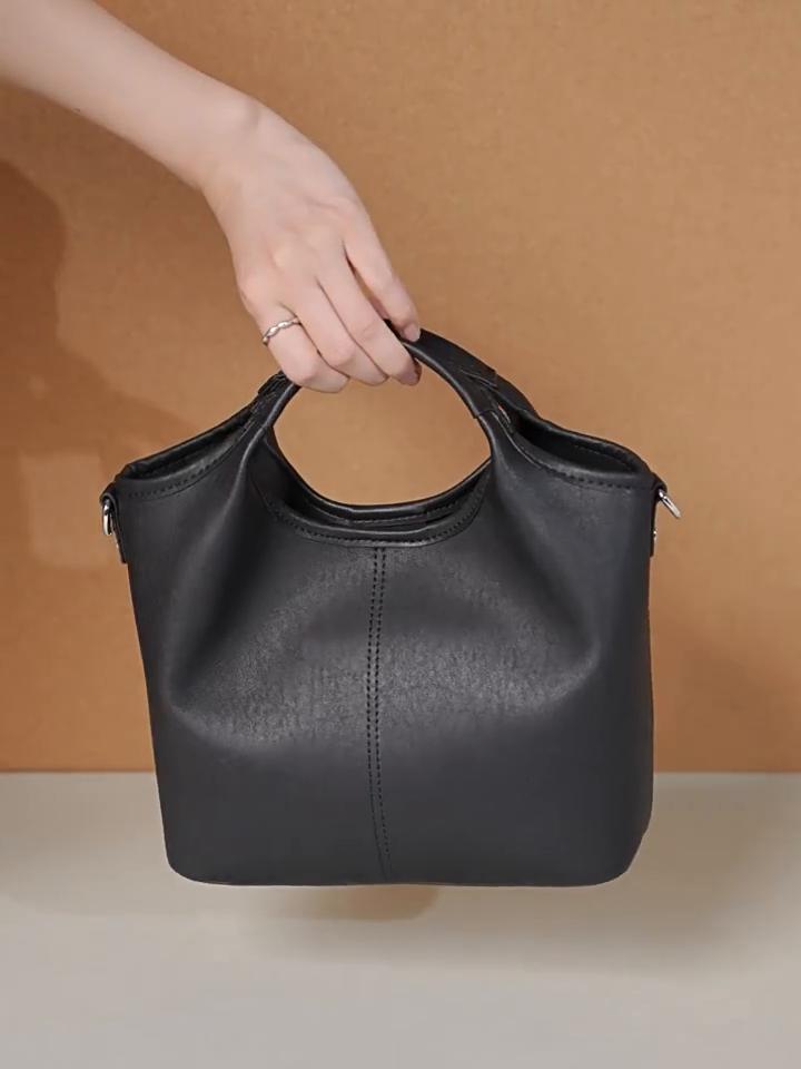 Women's Genuine Leather Shoulder Bag First Layer Cowhide Bucket Bag QSL2899