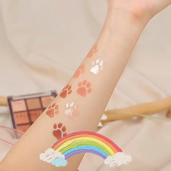Nine-Color Waterproof Matte & Glitter Eyeshadow Palette - Long-lasting, Sweat-proof, and Brightening.