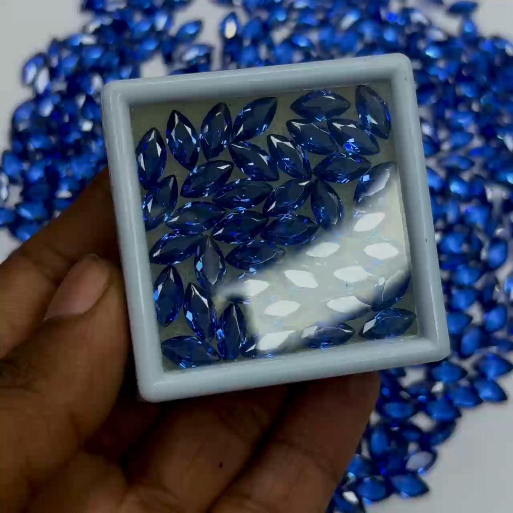 8 PCS Natural Blue Sapphire 4-6 Ct Marquise 7x5 mm Loose Gemstone Lot