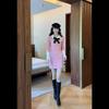 French Style Autumn Winter Women Mini Sweater Dress Peter Pan Collar Pink Gray Bow Knitting Bodycon Dress Warm Knitted Slim Sweet Short Dress