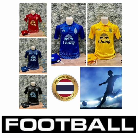 THAILAND National Football Soccer Vintage Shirt Polo Unisex Men Women Training JERSEY CHEER Print Quick Dry Short Sleeve Uniform Elephant Badge Logo