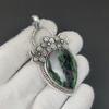 Beautiful Ruby Zoisite Gemstone Silver Pendant In 925 Sterling Silver- Handmade Flower Design, Everyday Wear Jewelry, Unique Pendant Easter Gift