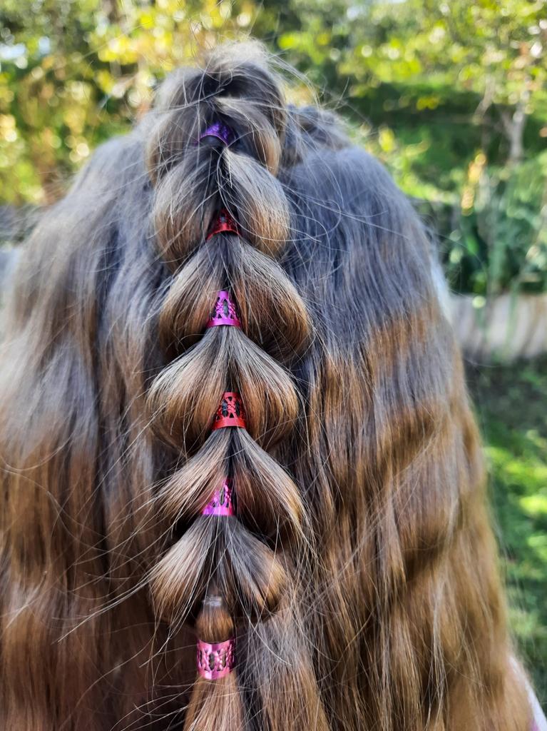 EsportsMJJ 100 Perline Per Treccia Capelli – 8mm – Misti Oro E Argento – Dreadlocks E Accessori Capelli - 3
