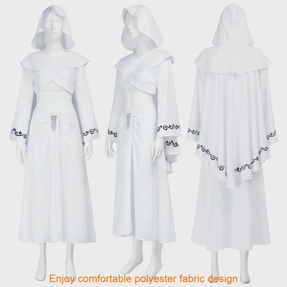 Padme Amidala Cosplay Costume With Polyester Fabric For Halloween And Drama Performances